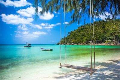 Strand mit Schaukel